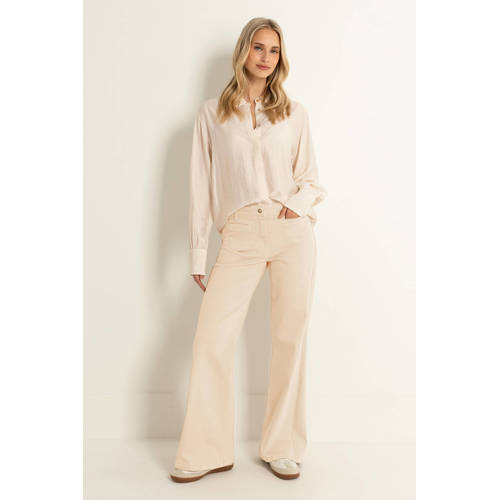 CLAUDIA BY CLAUDIA STRÄTER high waist flared jeans beige afbeelding
