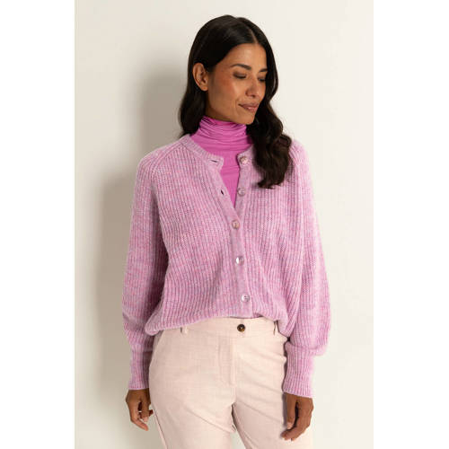 CLAUDIA BY CLAUDIA STRÄTER gebreid vest met wol violet afbeelding