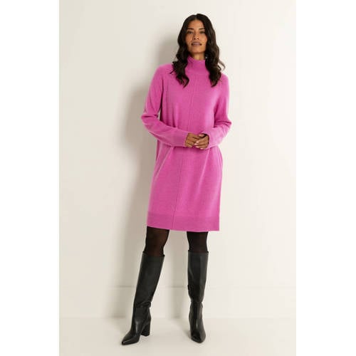 CLAUDIA BY CLAUDIA STRÄTER wollen jurk met col magenta afbeelding