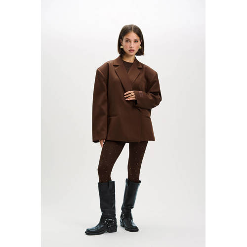Refined Department oversized blazer donkerbruin afbeelding