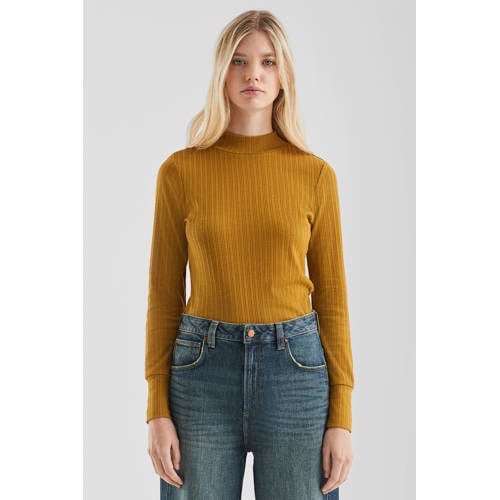 QS top lichtbruin rib gebreid afbeelding