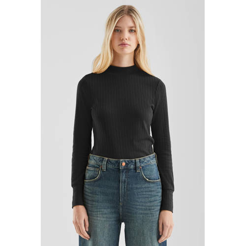 QS top zwart rib gebreid afbeelding