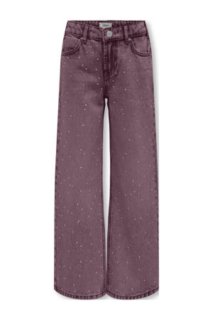 wide leg jeans paars