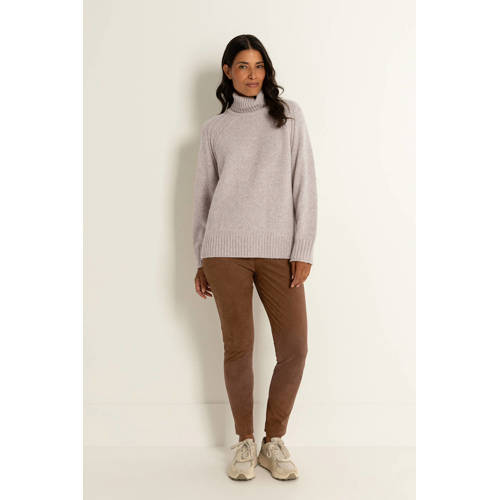 Claudia Sträter suede skinny high waist legging cognac afbeelding