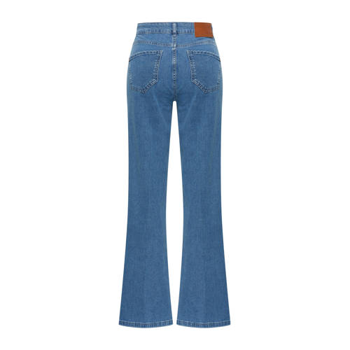 Claudia Sträter high waist flared jeans medium blue denim afbeelding