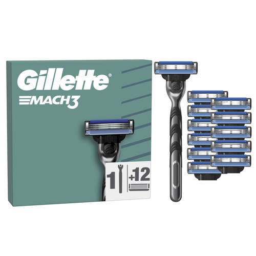 Wehkamp Gillette Mach3 Handvat + 12 scheermesjes aanbieding