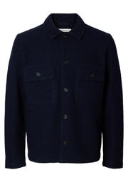 thumbnail: Selected wollen overshirt donkerblauw