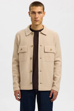 wollen overshirt beige
