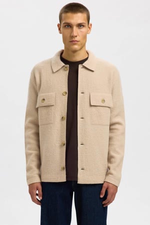 wollen overshirt beige