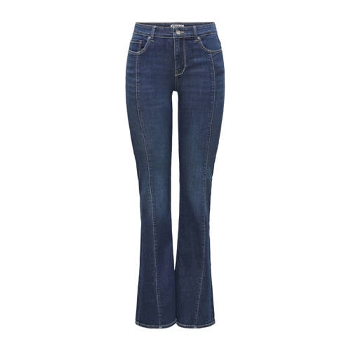 ONLY high waist flared jeans dark blue denim afbeelding