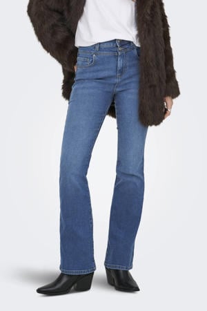 flared jeans medium blue denim