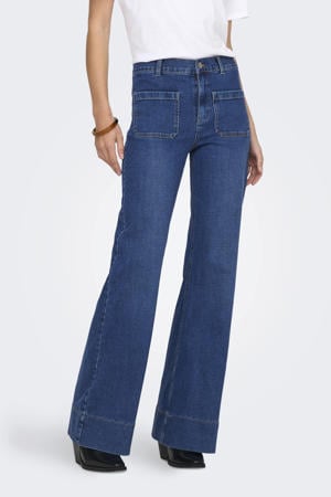 flared jeans medium blue denim