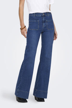 flared jeans medium blue denim