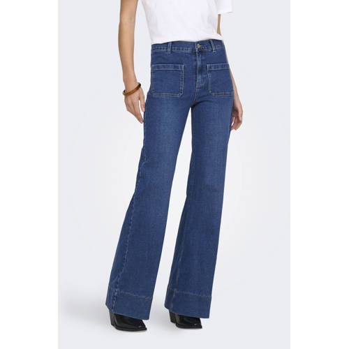 ONLY flared jeans medium blue denim afbeelding