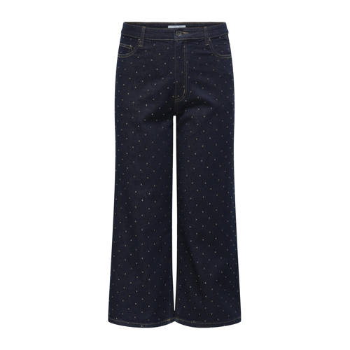 ONLY CARMAKOMA high waist wide leg jeans dark blue denim afbeelding