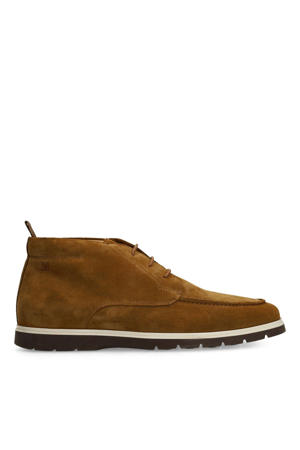 suède veterschoenen cognac