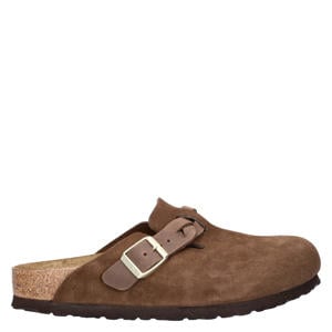 Boston Braided suède clogs bruin