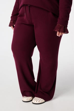 straight regular waist casual broek donkerrood