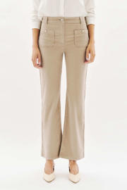 thumbnail: Caroll corduroy bootcut high waist broek zand