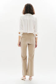thumbnail: Caroll corduroy bootcut high waist broek zand
