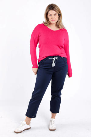 slim regular waist broek marineblauw