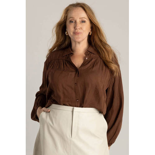 Yest Curve blouse bruin met glitter afbeelding