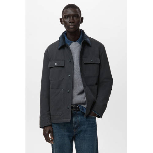 Mango Man corduroy tussenjas antraciet afbeelding