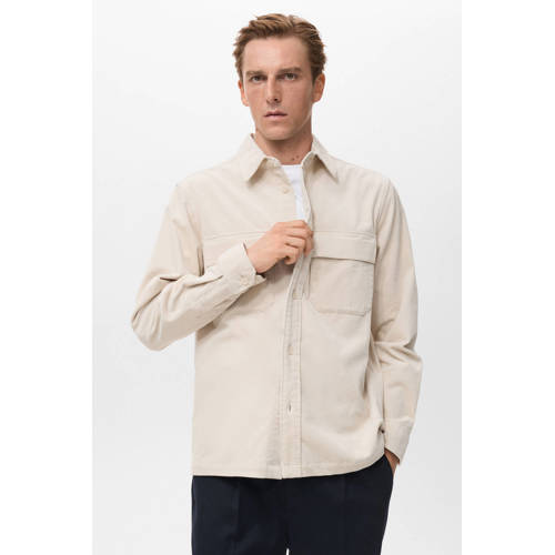 Mango Man overshirt beige afbeelding