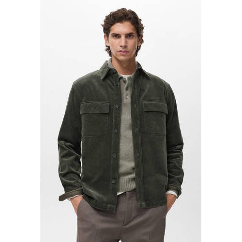 Mango Man overshirt kaki afbeelding
