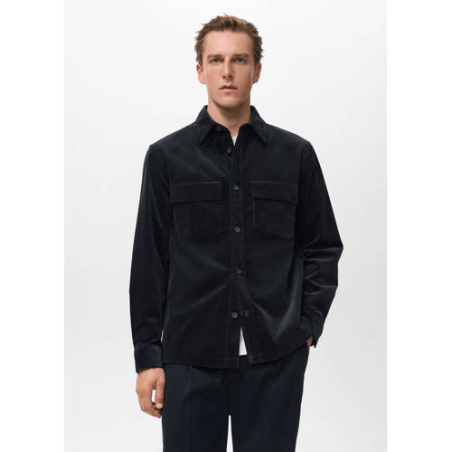 Mango Man overshirt donkerblauw afbeelding