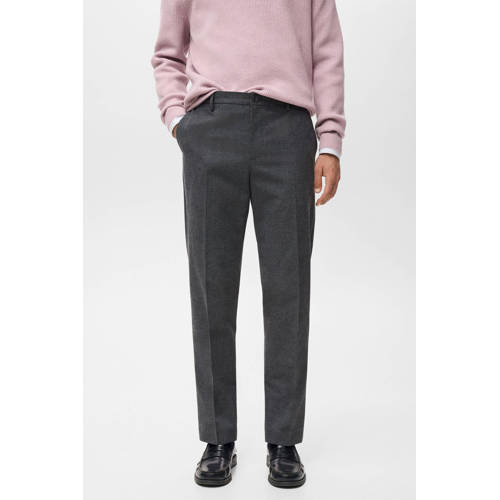 Mango Man slim geruite chino grijs afbeelding