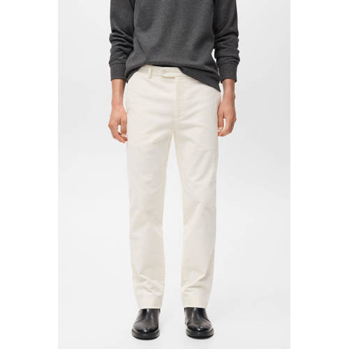 Mango Man corduroy regular casual broek wit afbeelding
