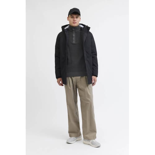 JACK & JONES trui grof gebreid antraciet afbeelding