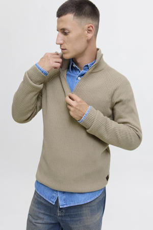 trui rib gebreid beige