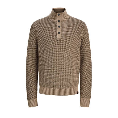 JACK & JONES trui grof gebreid lichtbruin afbeelding