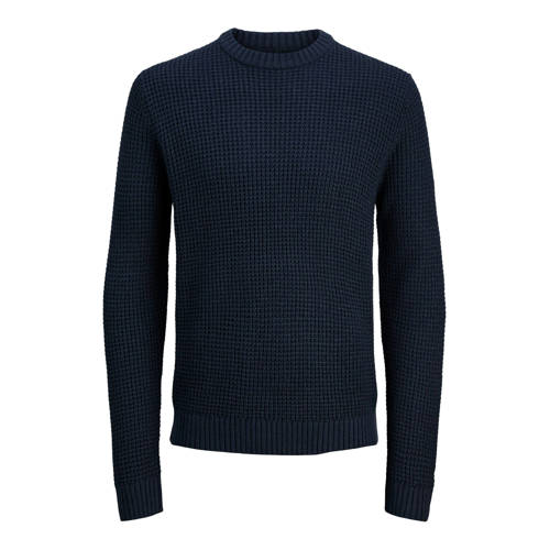 JACK & JONES trui grof gebreid donkerblauw afbeelding