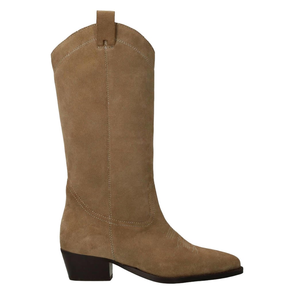 Beige dames Sacha suède cowboylaarzen