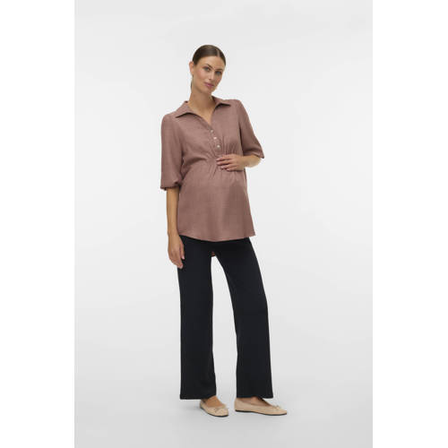 MAMALICIOUS relaxed regular waist zwangerschaps casual broek zwart afbeelding