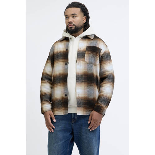JACK & JONES PLUS SIZE geruit Plus Size bruin afbeelding