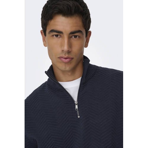ONLY & SONS trui gebreid donkerblauw afbeelding