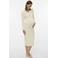 MAMALICIOUS zwangerschaps midi jurk rib gebreid ecru