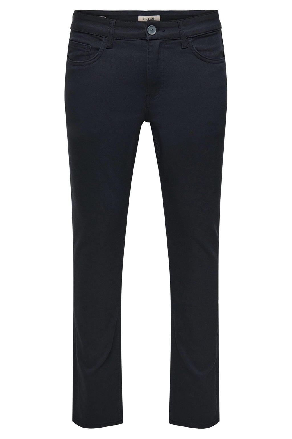 ONLY & SONS ONSLOOM slim casual broek donkerblauw