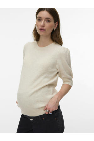 zwangerschaps trui beige gebreid