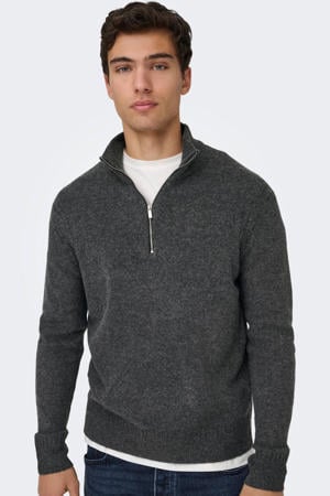 pullover gebreid antraciet