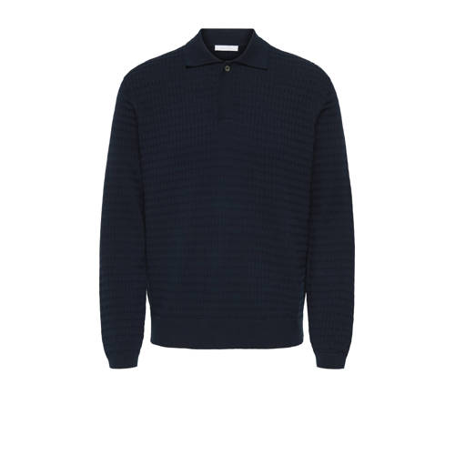 ONLY & SONS trui met ingebreid patroon donkerblauw afbeelding