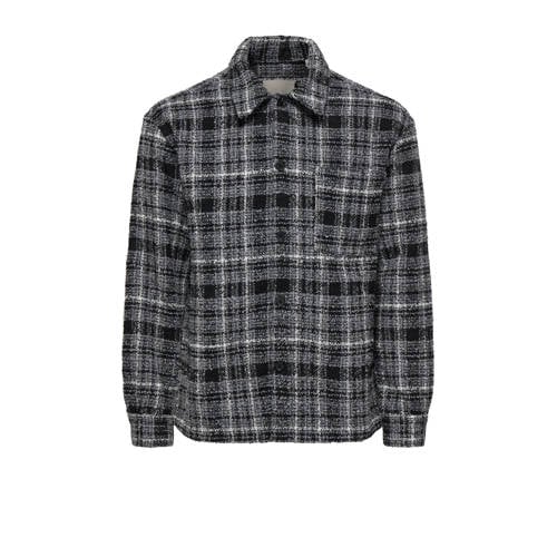 ONLY & SONS loose geruit casual overhemd met textuur grijs afbeelding