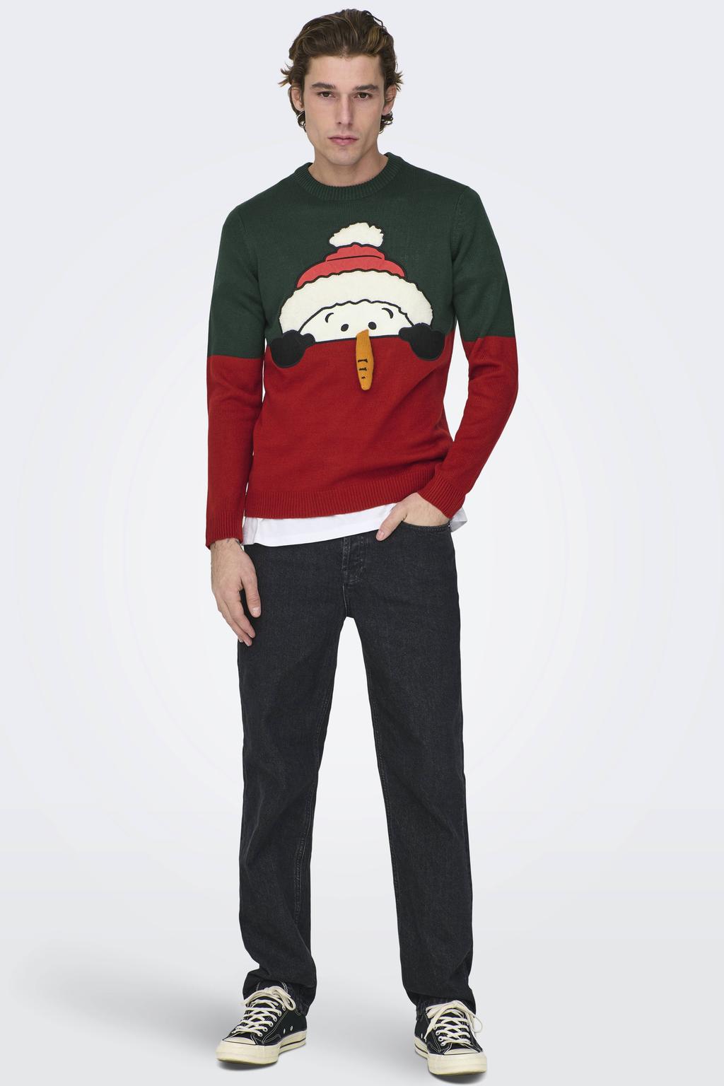 ONLY & SONS kersttrui multi