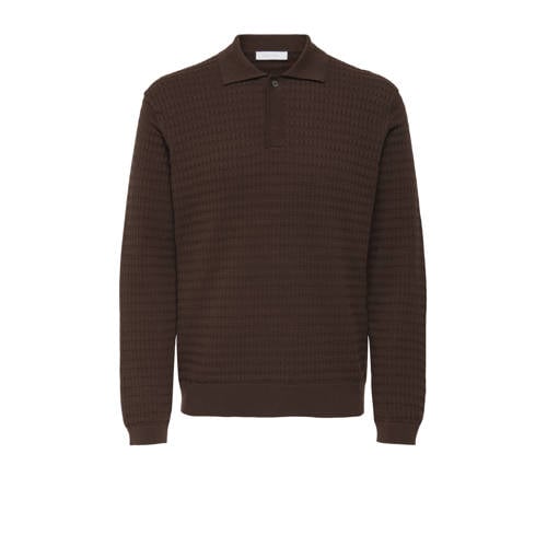 ONLY & SONS trui met ingebreid patroon roodbruin afbeelding