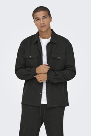 regular casual overhemd antraciet