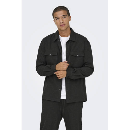 ONLY & SONS regular casual overhemd antraciet afbeelding